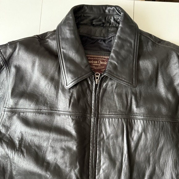American‎ Classics Colebrook Men's XL Black Leather Bomber Style Jacket - Picture 4 of 10